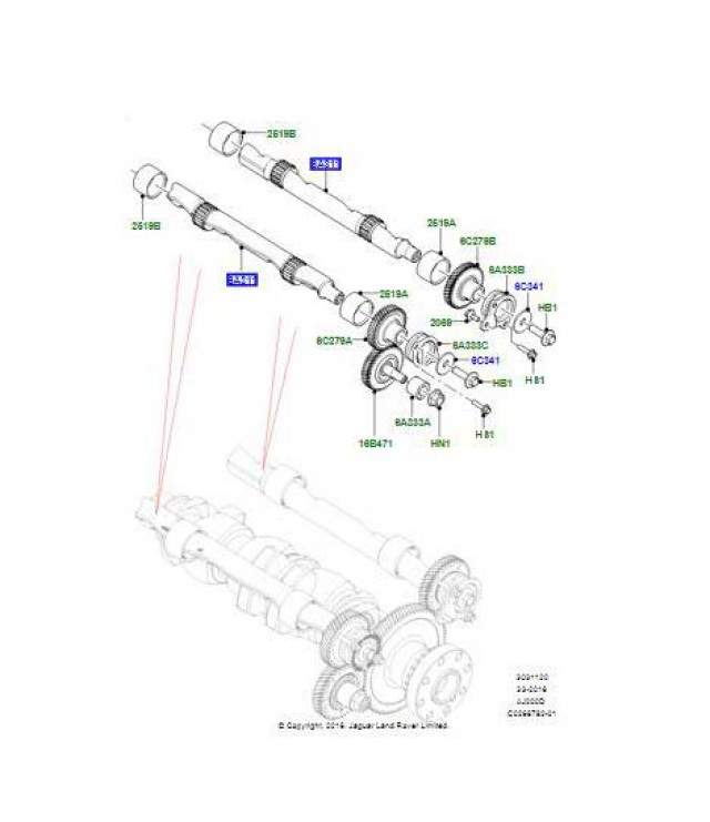RANGE ROVER VELAR 2017, RANGE ROVER EVOQUE SHAFT BALANCE GENUINE LR074075 / LR167443LR