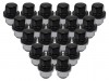 LAND ROVER DEFENDER 2007 ONWARDS PACK OF 20 BLACK WHEEL NUT PACK SATIN BLACK. PART RRD500560GBX